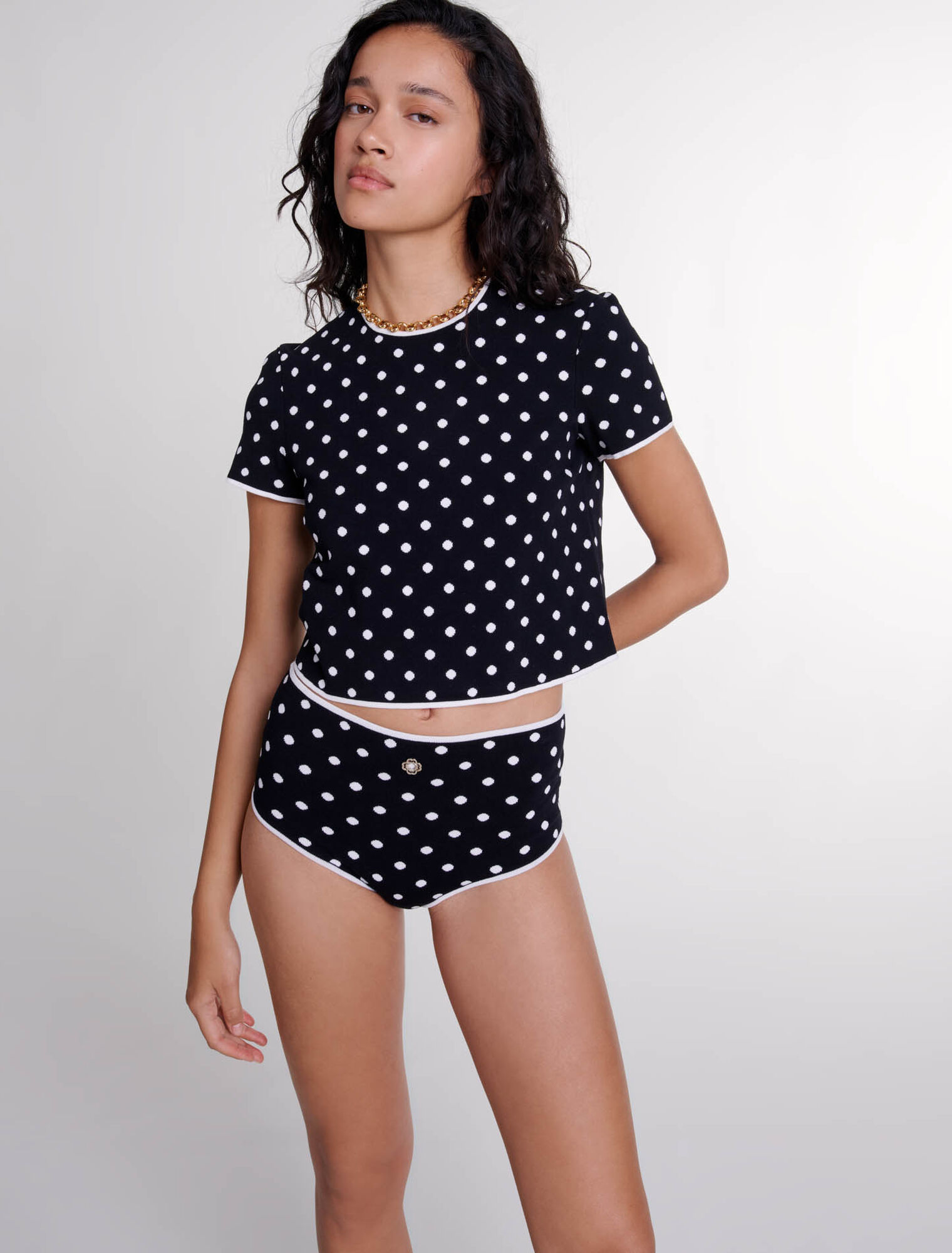 Patterned knit briefs 