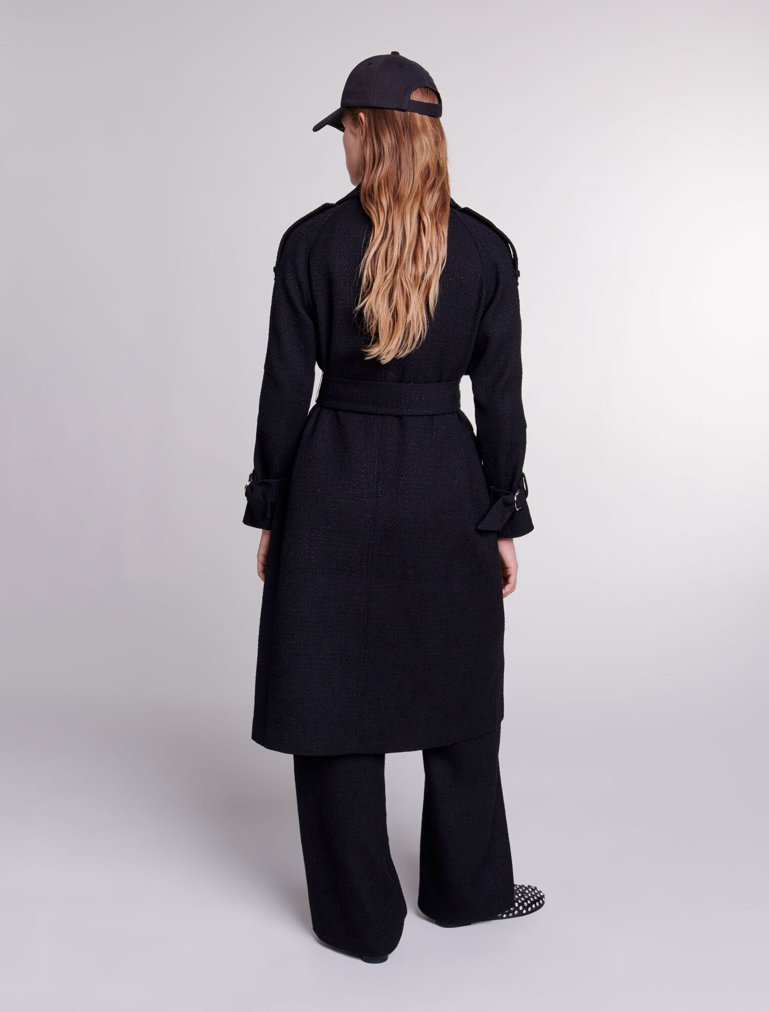 Tweed trench coat
