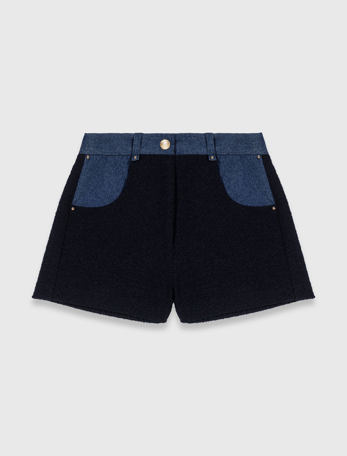Tweed shorts with denim details 7