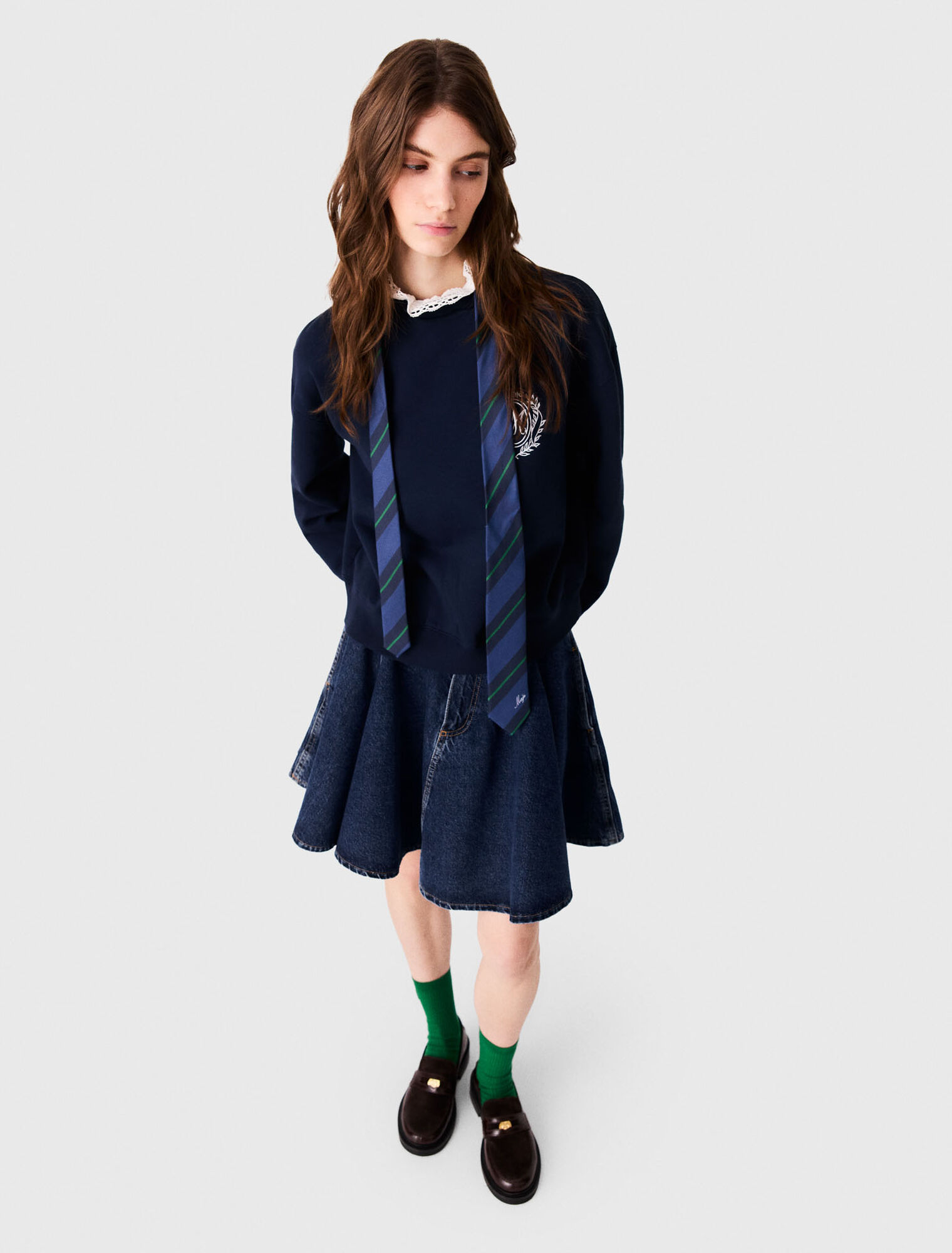 Sweatshirt with poplin details
