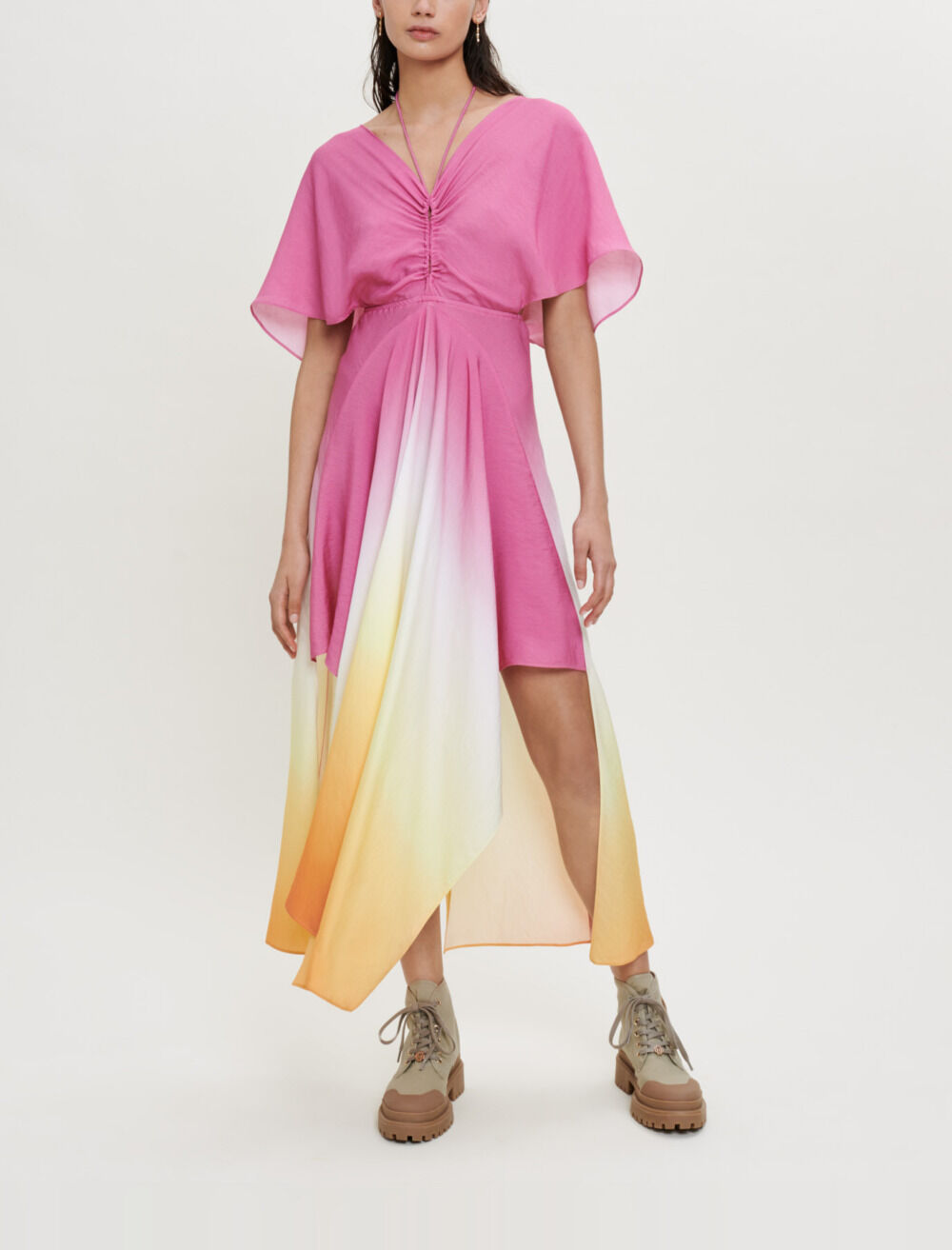 Tie and Dye scarf dress Dresses Maje