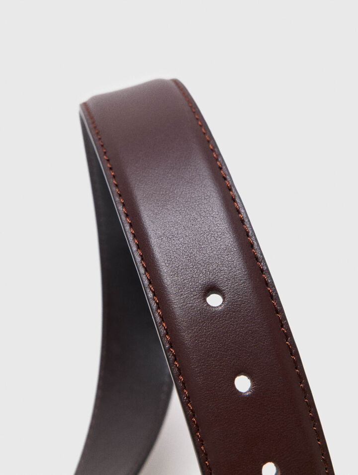 Smooth leather belt