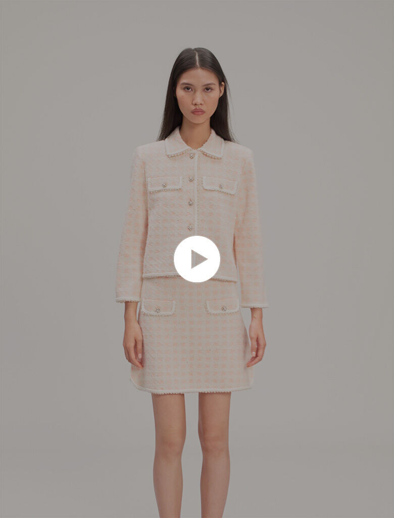 ❤️25新作 新品♡ maje ピンク色ニットジャケット♡　282 Tweed-effect knit jacket Pink For Women | Maje
