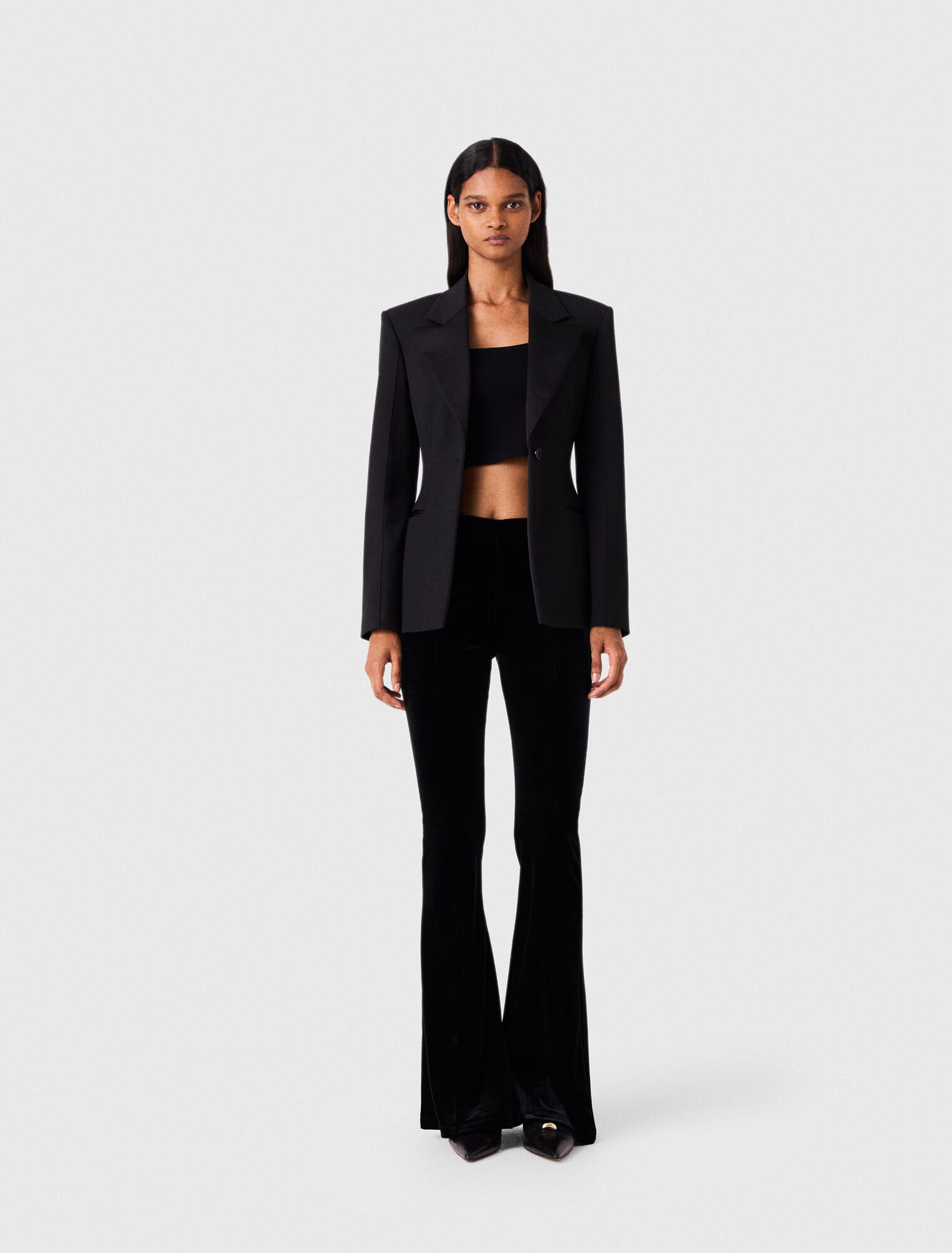 Stretch velour trousers