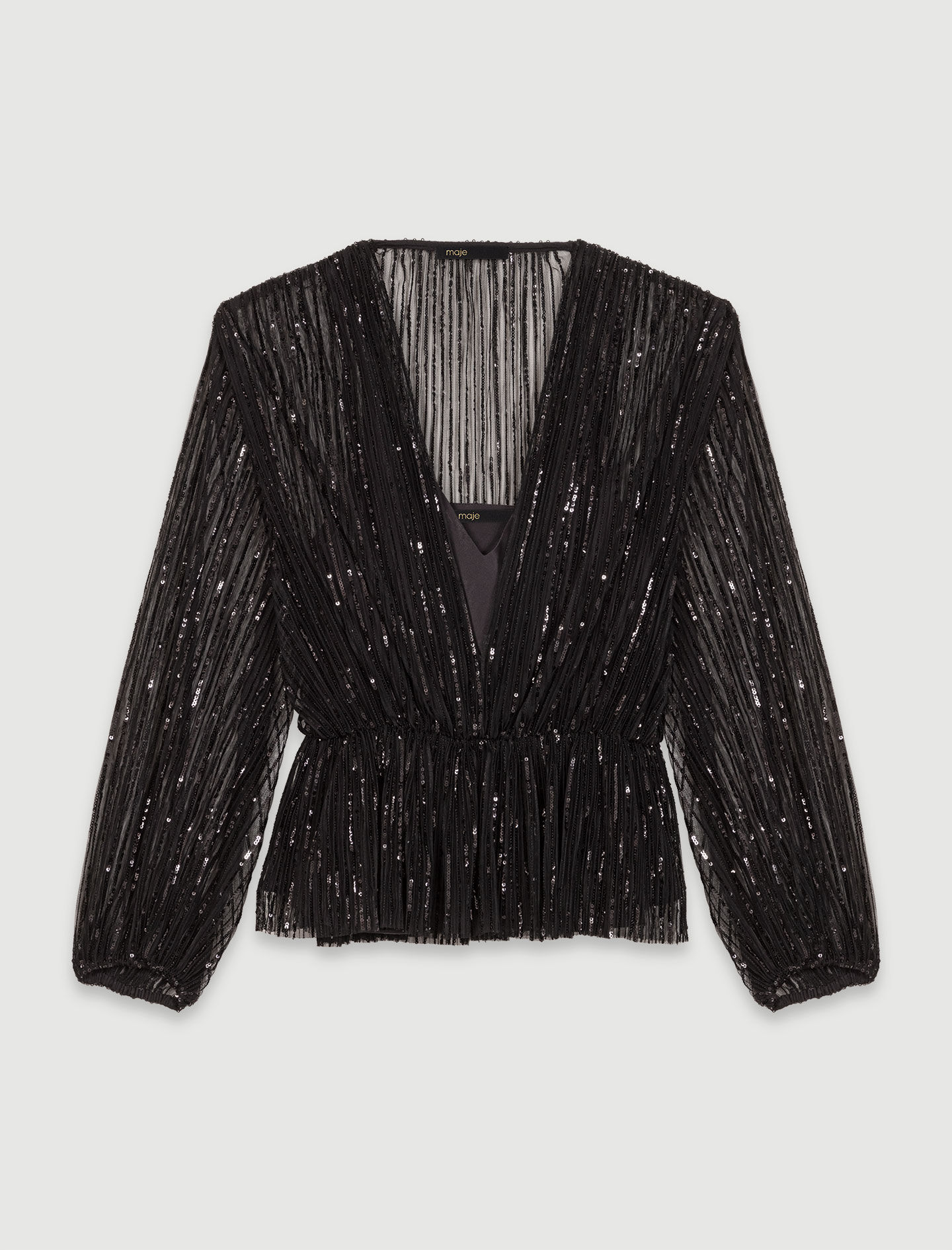 sw1173♪ Belted sequin shirt - Blouses | Maje