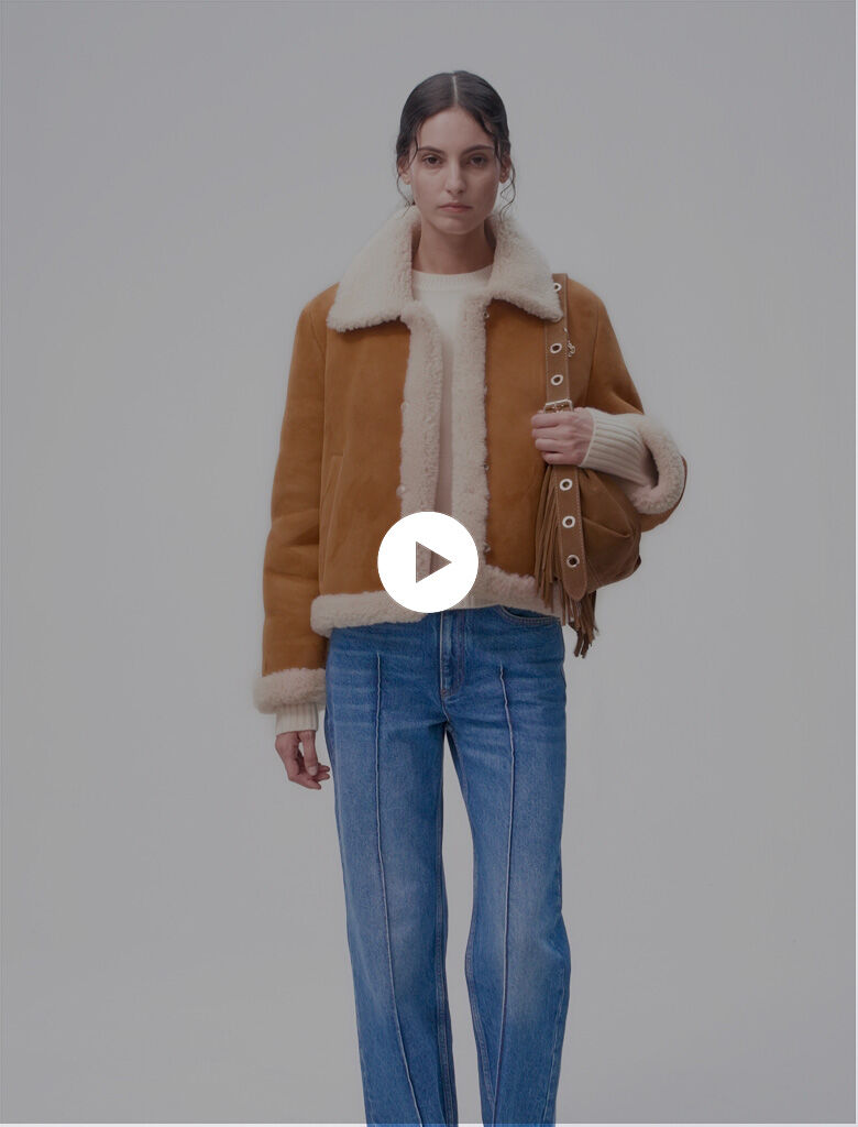 Shearling effect fur coat Short coats Maje