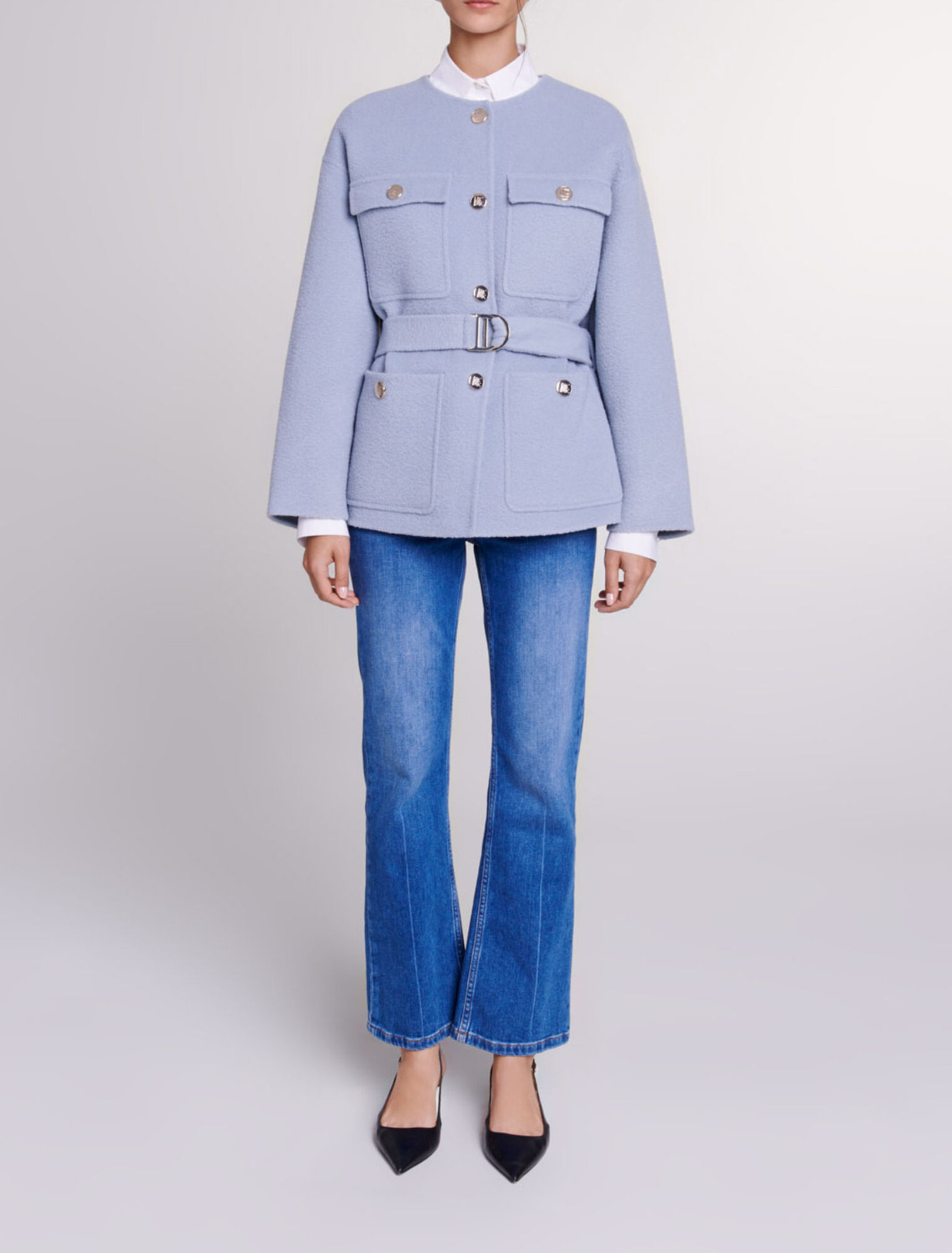 Belted short coat