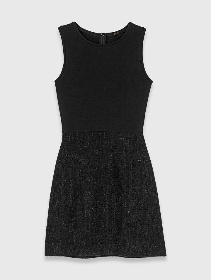 2-in-1 shiny tweed dress