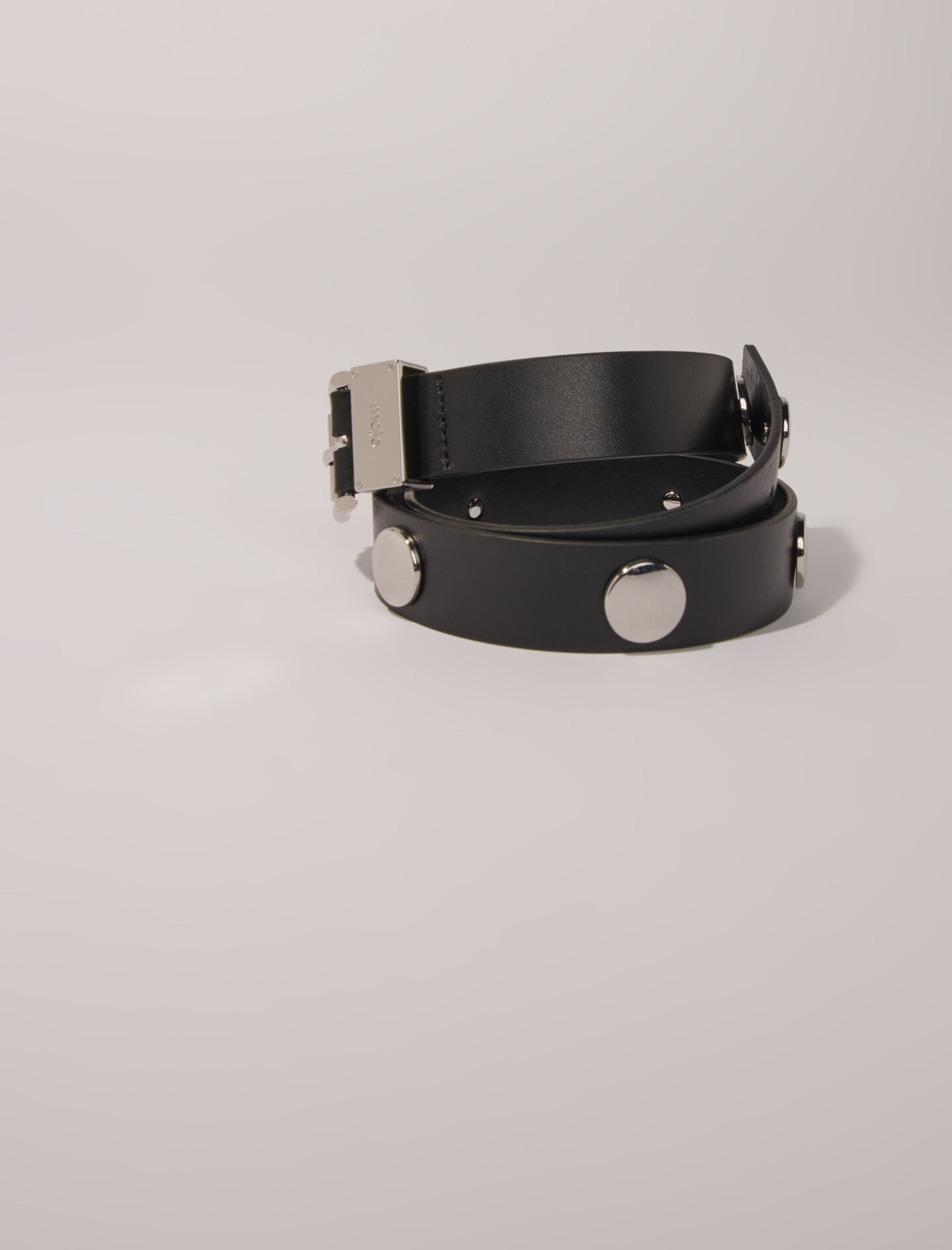 Studded leather belt - Belts | Maje Studded leather belt - Belts | Maje