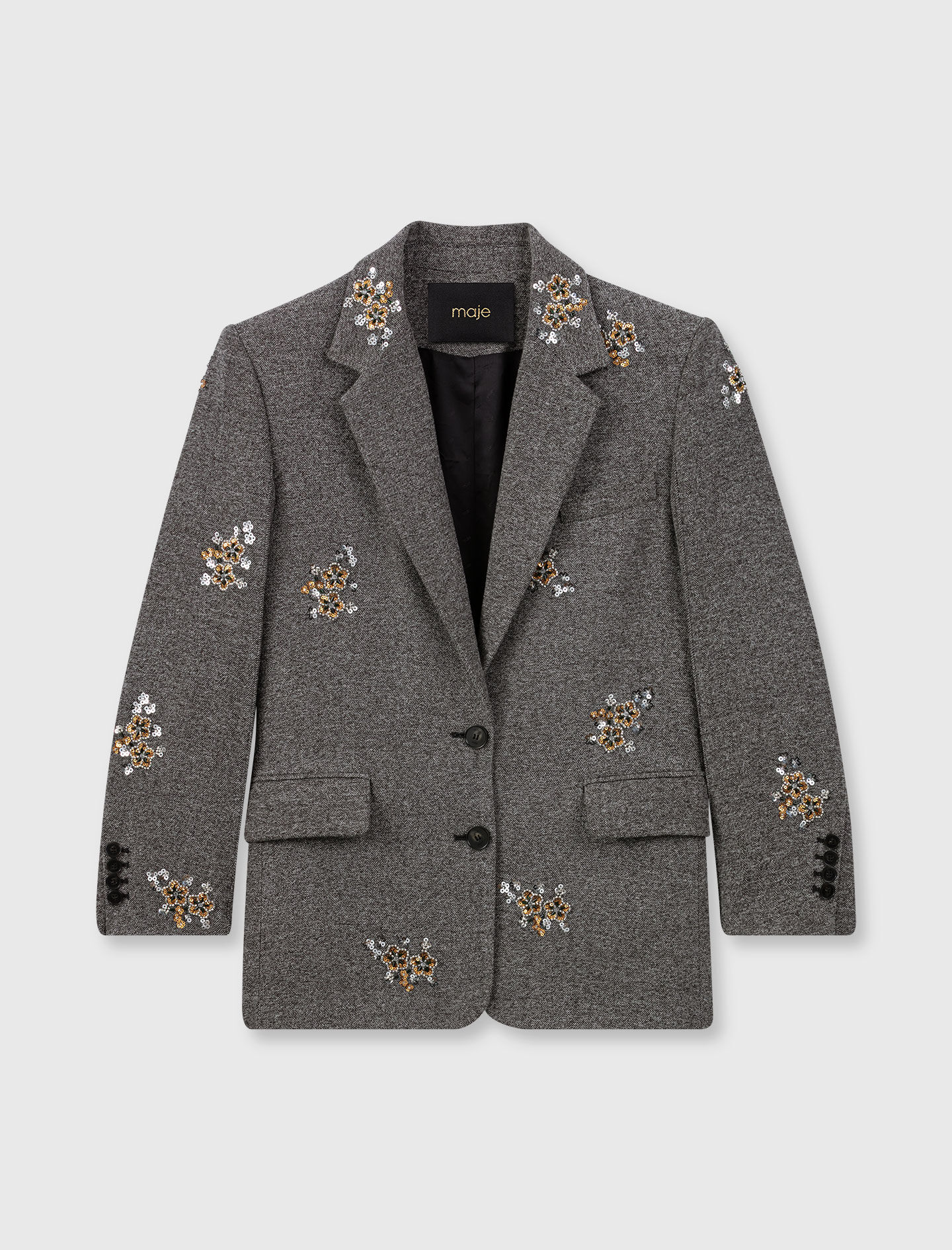 未使用　ARTISAN embroidery wool jacket black Wool Venetian Embroidery Collar Jacket - ReVoLuTioN