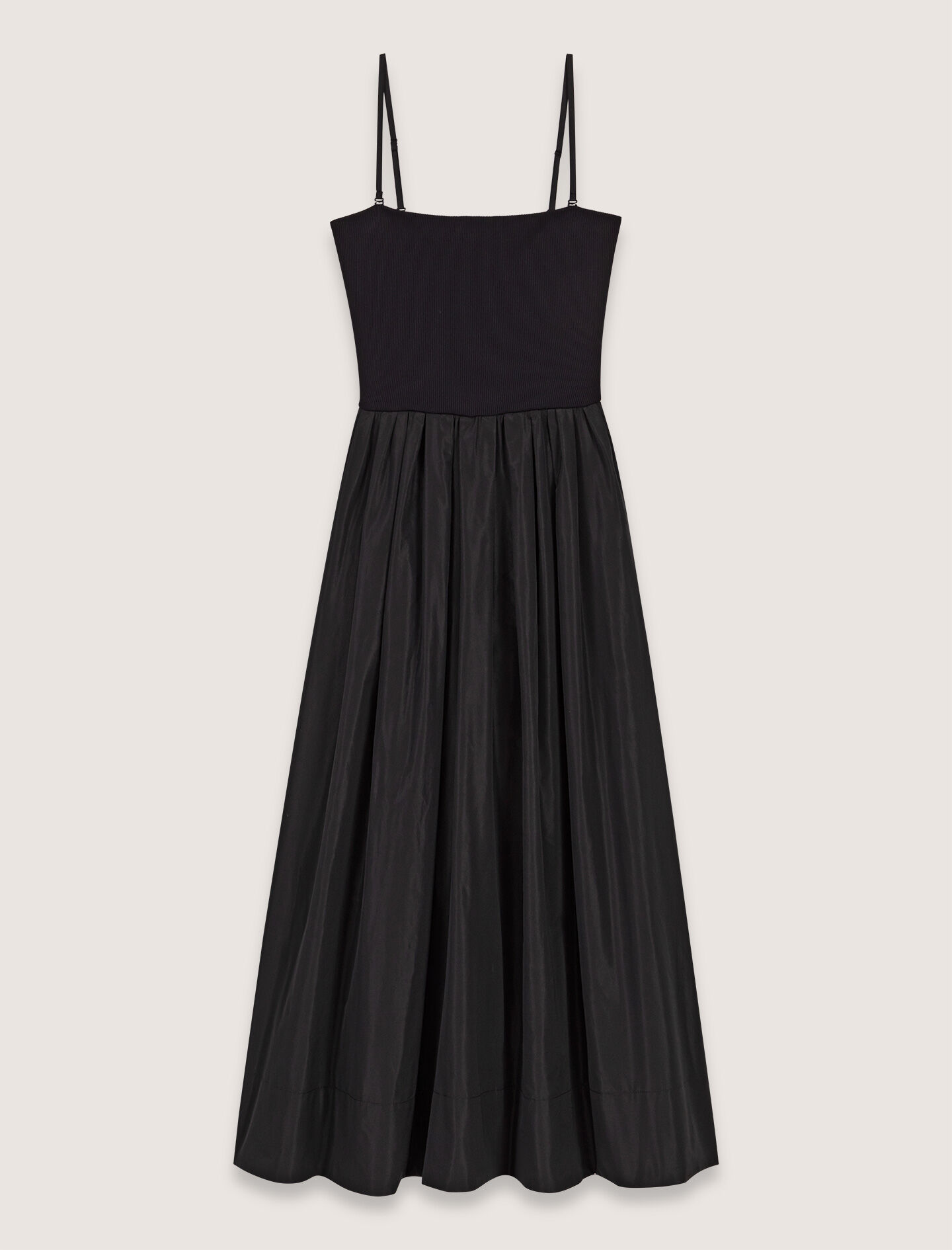 Strapless mesh and taffeta dress Black / Gray for Women | Maje