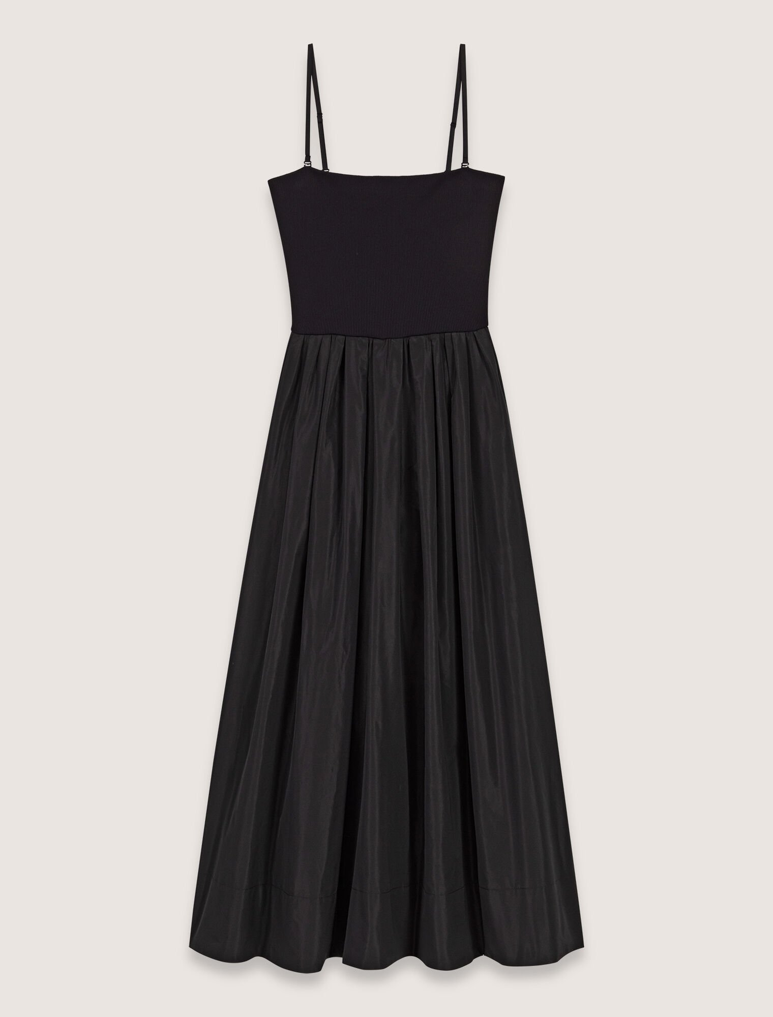 Strapless mesh and taffeta dress