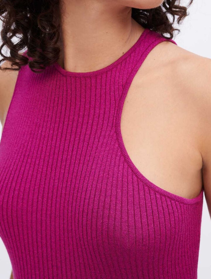 Asymmetrical knitted tank top