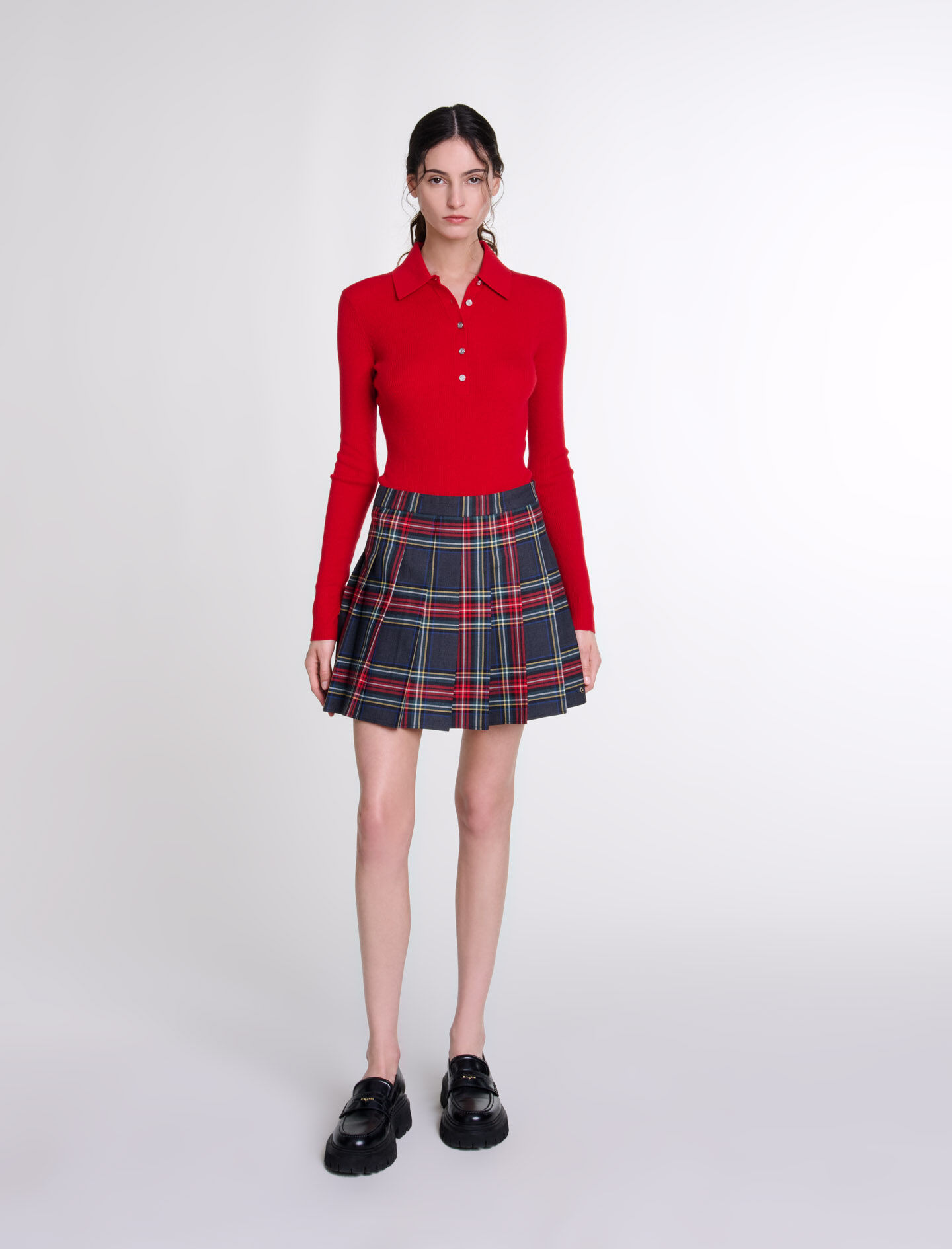 Short tartan print skirt Mini skirts Maje