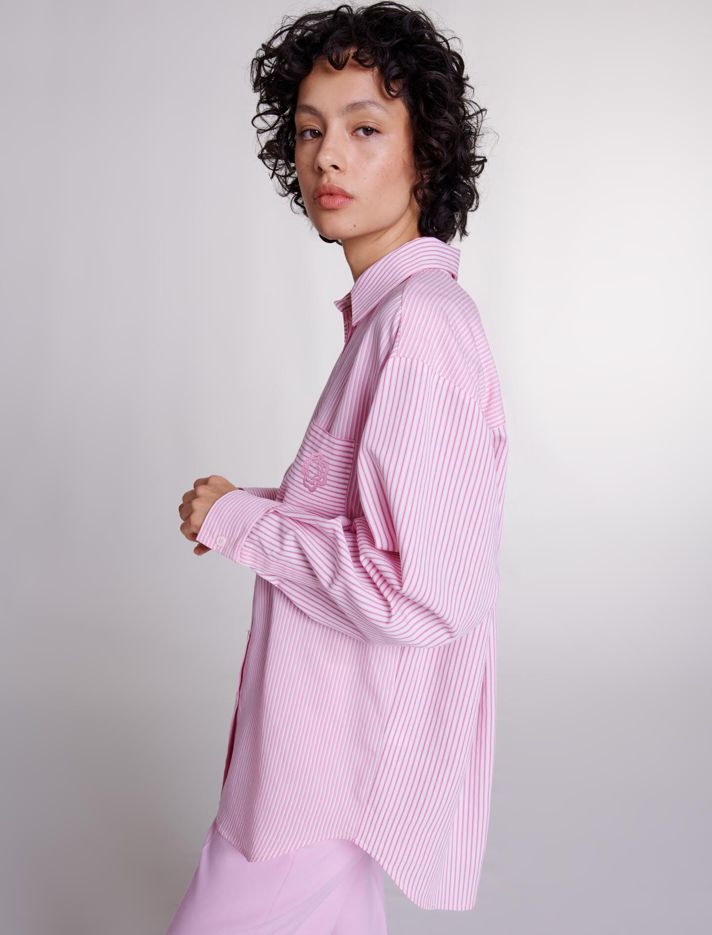 maje ストライプ 長袖シャツ サイズ1 Long stripy shirt