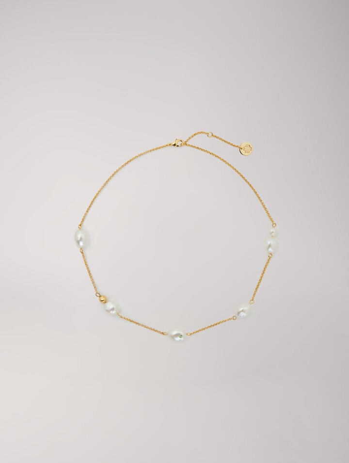 Gold chain and bead necklace