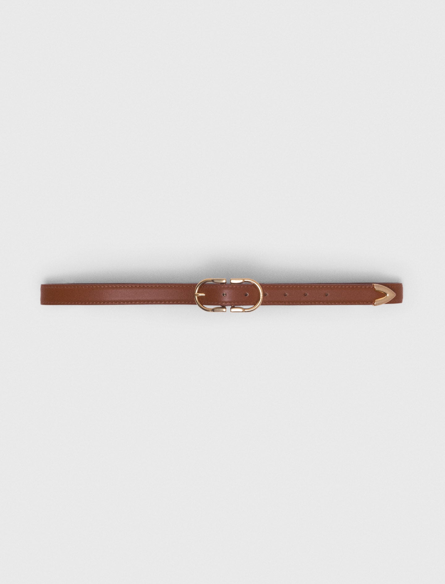 Double-buckle leather belt 8