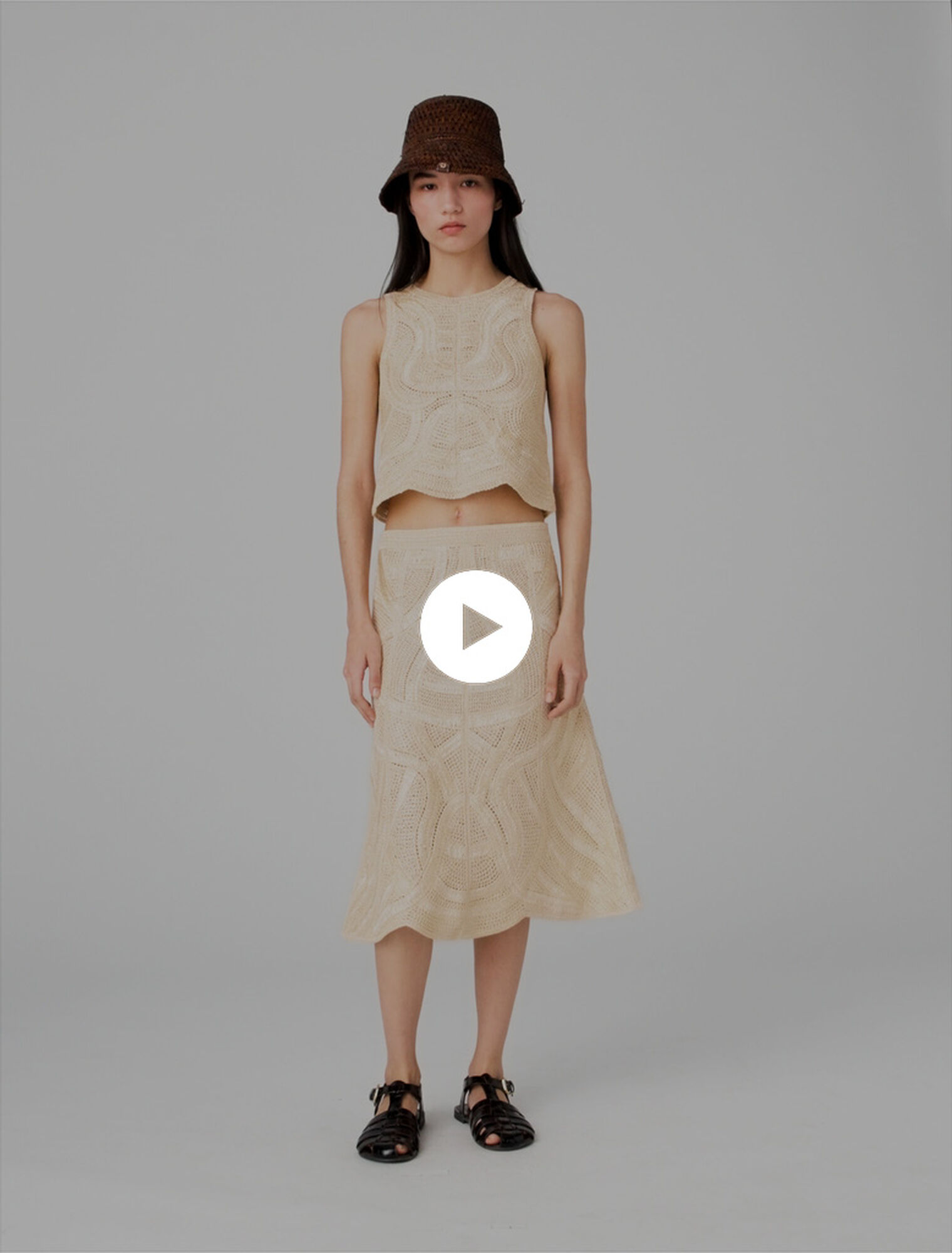 Long crochet skirt