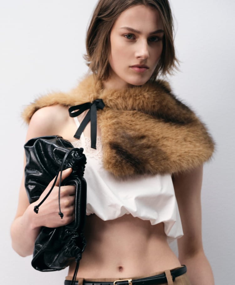 Maje Tops & Shirts Selection: Cropped Top with Lace Trim