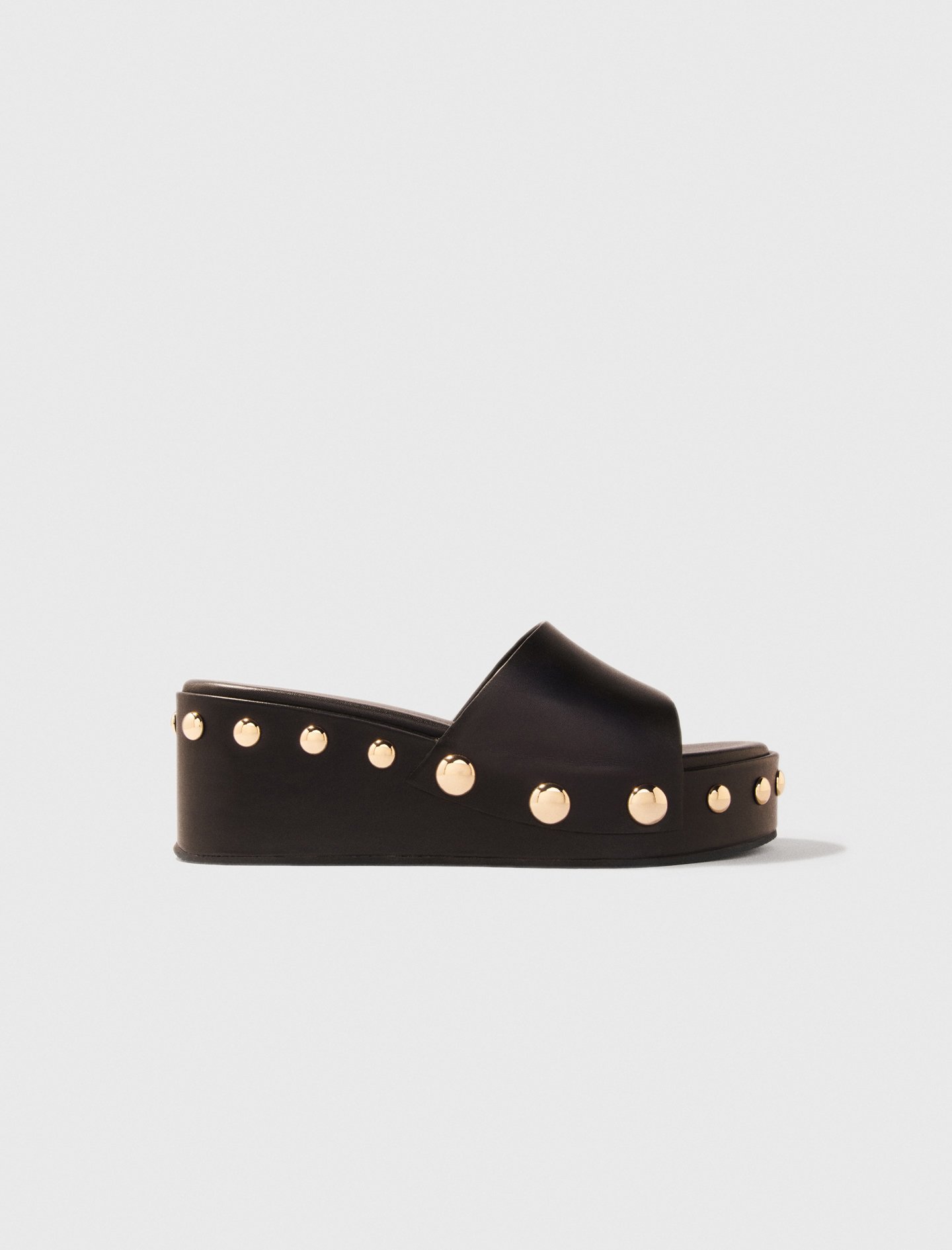 MAJE [マージ] Denim Studded Wedge Mules Denim studded wedge mules Blue For Women | Maje