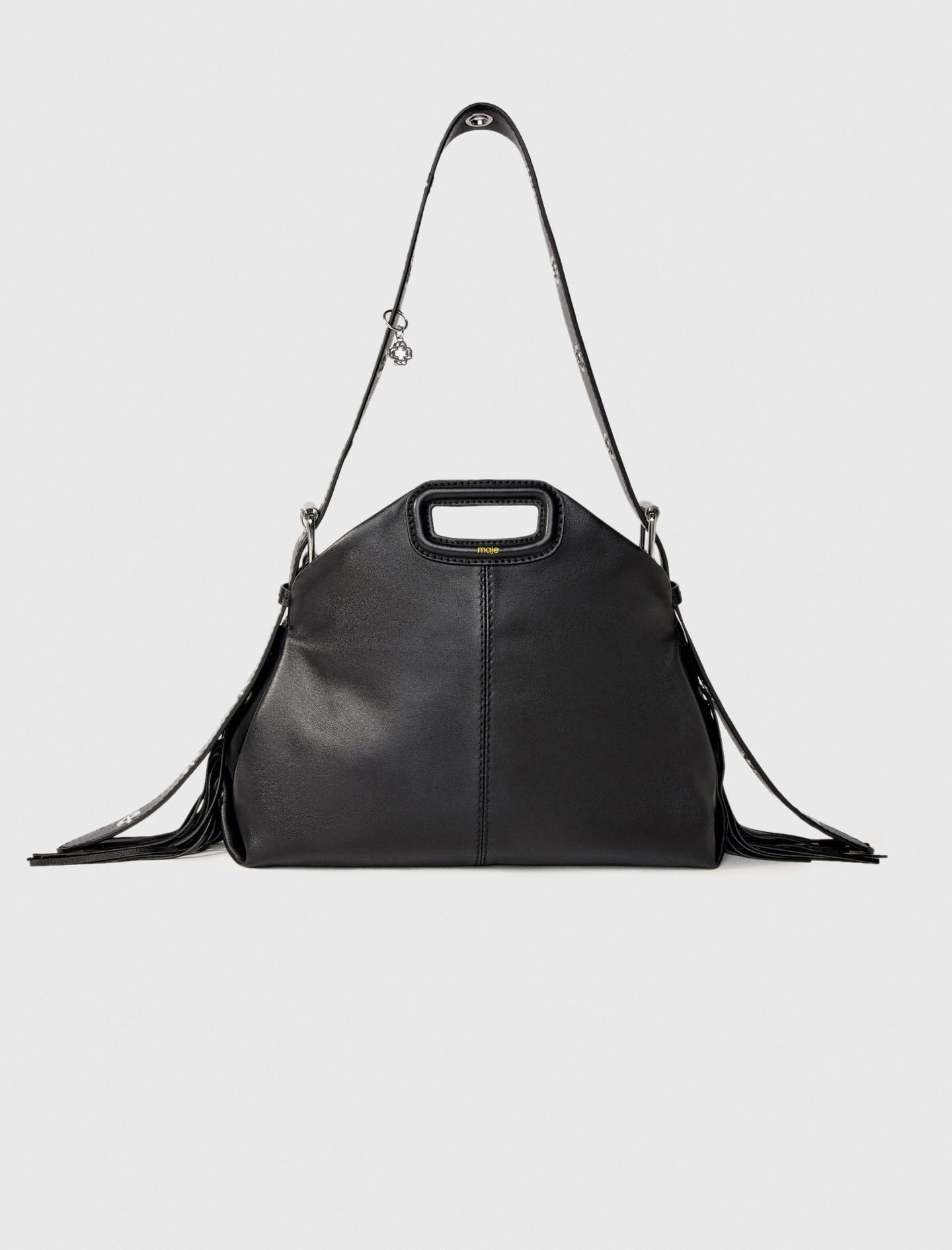 Smooth leather Miss M bag Black / Gray for Women | Maje