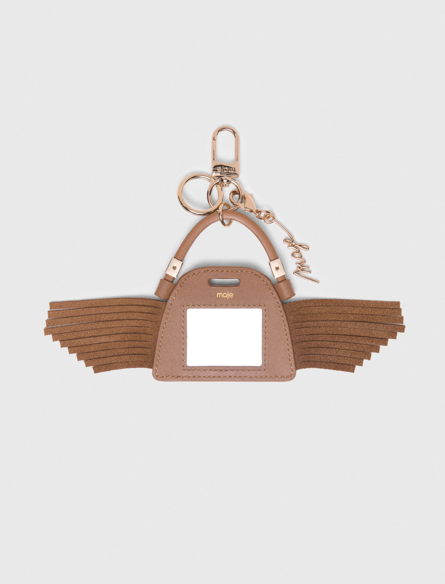 Miss M mini mirror bag charm Camel for Women | Maje