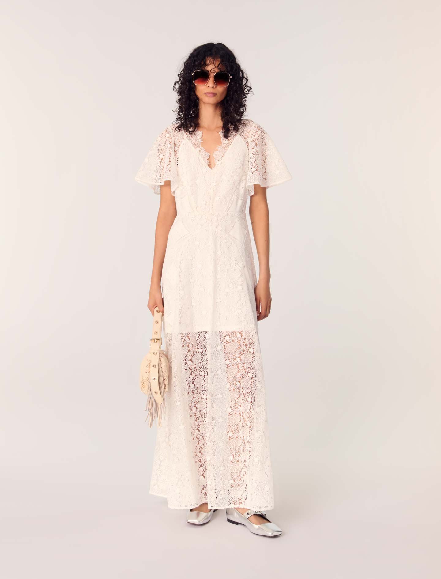 maje - maje (マージュ) Lace-effect embroidered M bag