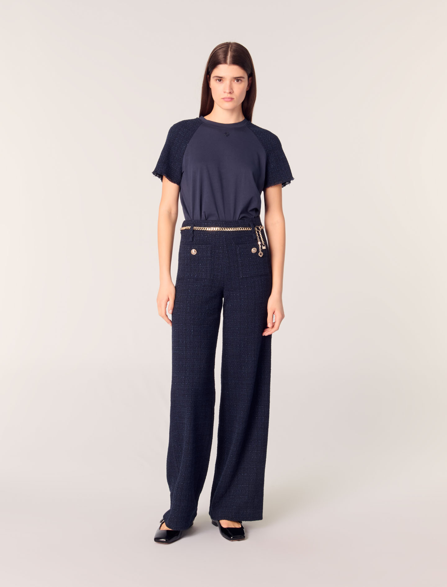 【PORTERNA】Melbourne Way Trousers Davina Satin Wide Leg Pant Black | Feathers