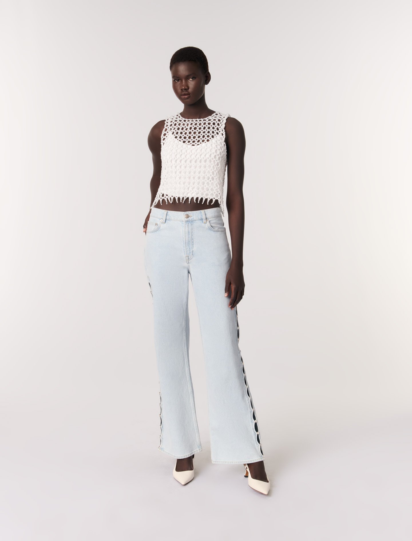 Beaded top White for Women | Maje