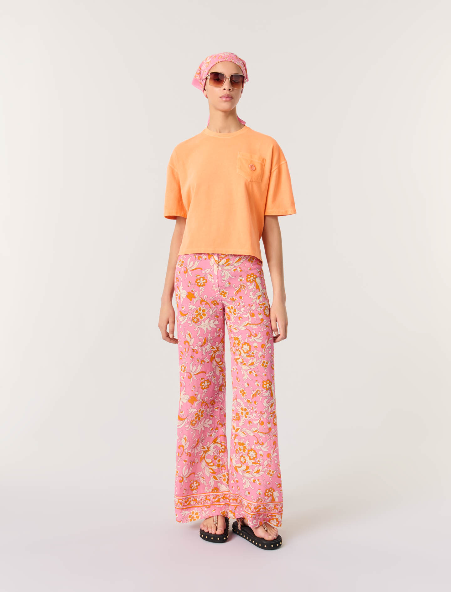 T-shirt with logo jewel detail Yellow / Orange for Women | Maje