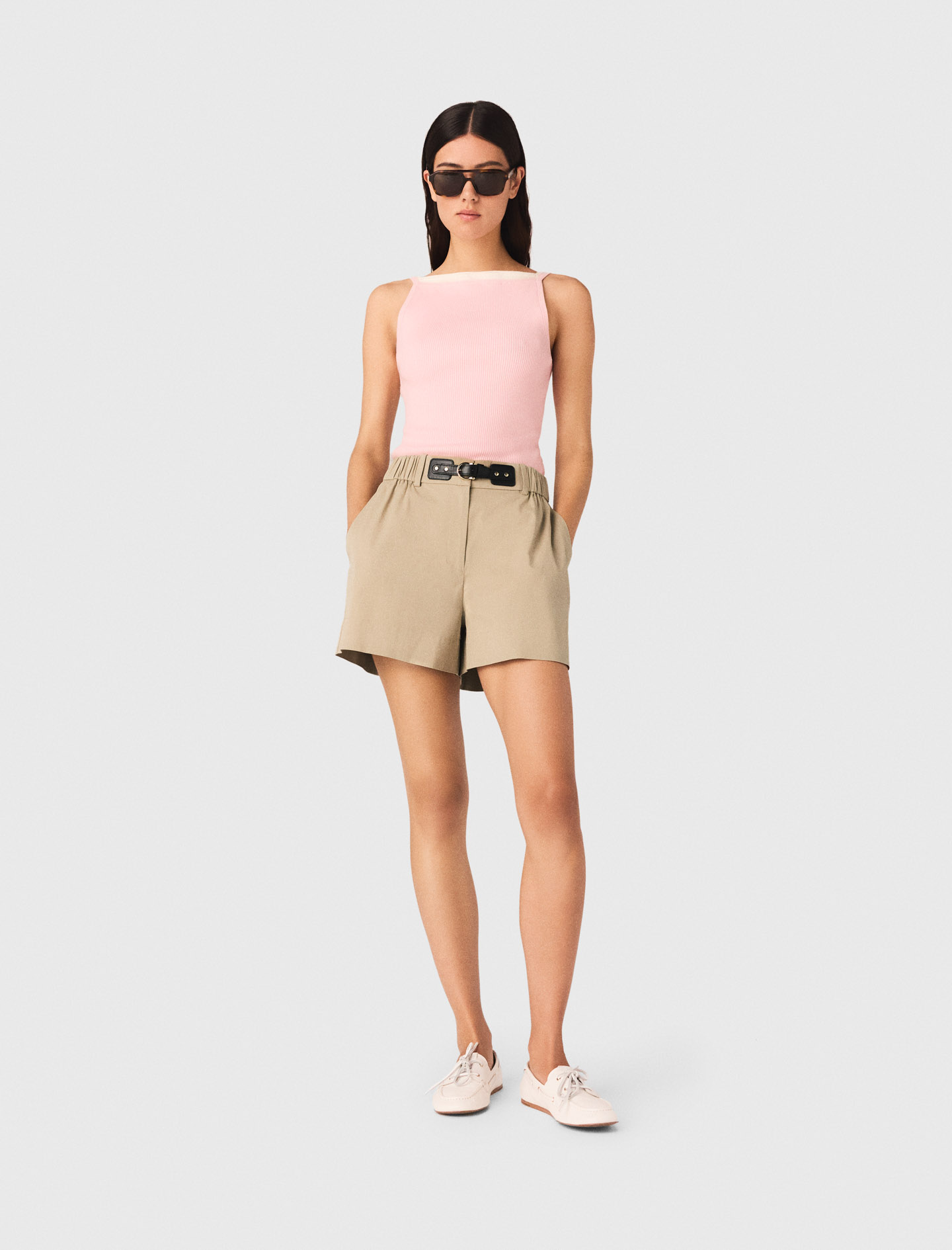 High straight-neck top Pink for Women | Maje