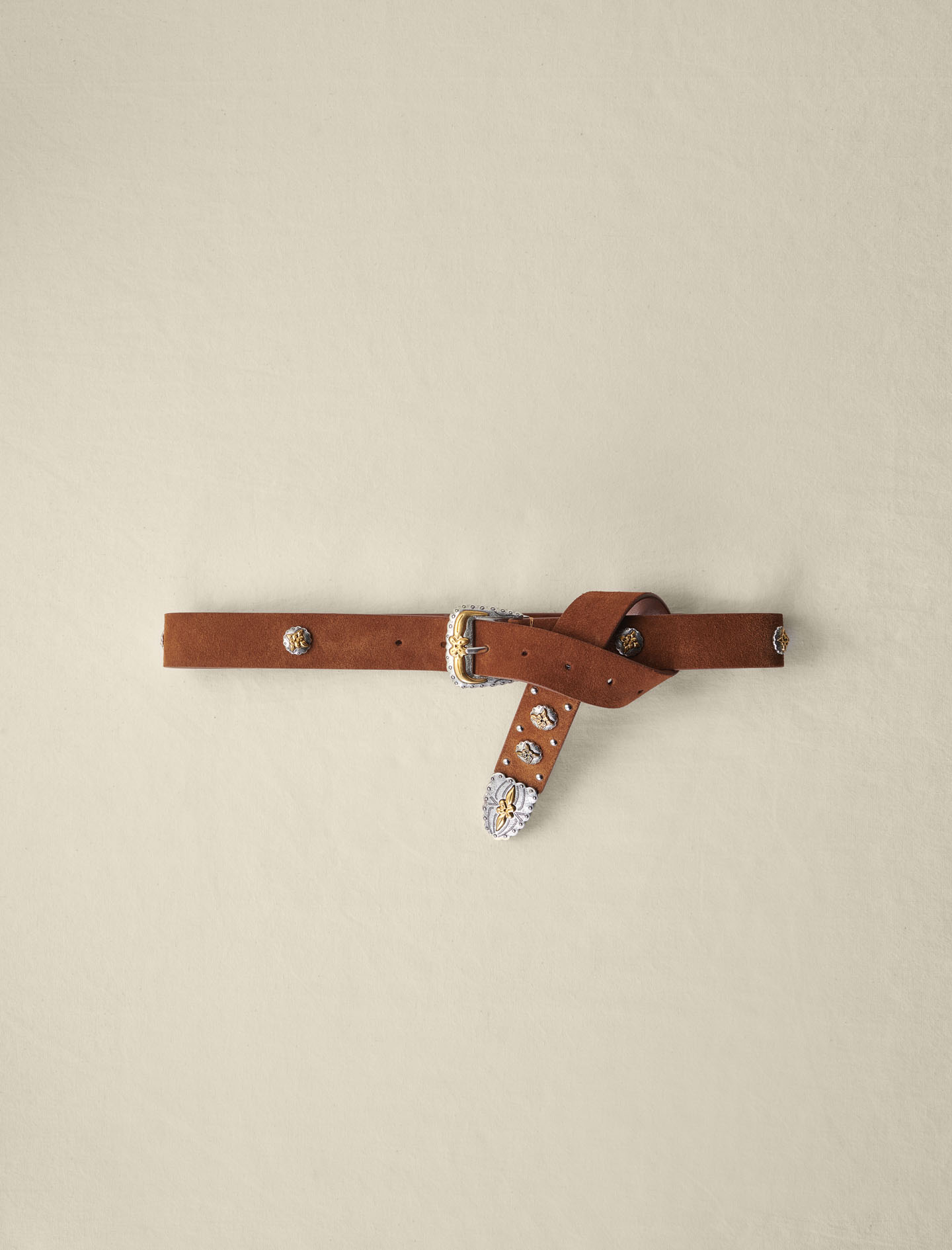 Suede Western belt Tabacco for Women | Maje display picture 3