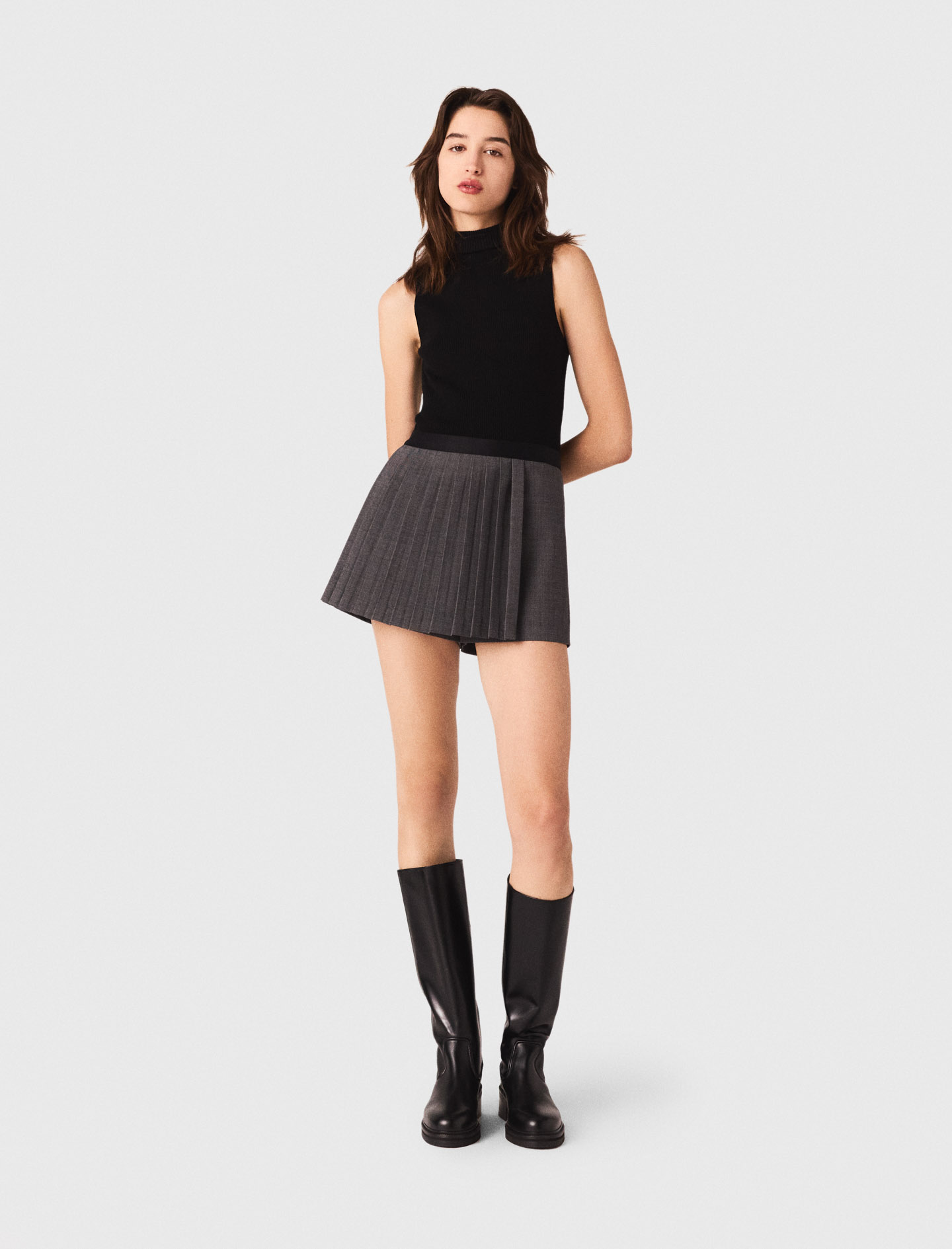 Sleeveless knit top Black / Gray for Women | Maje