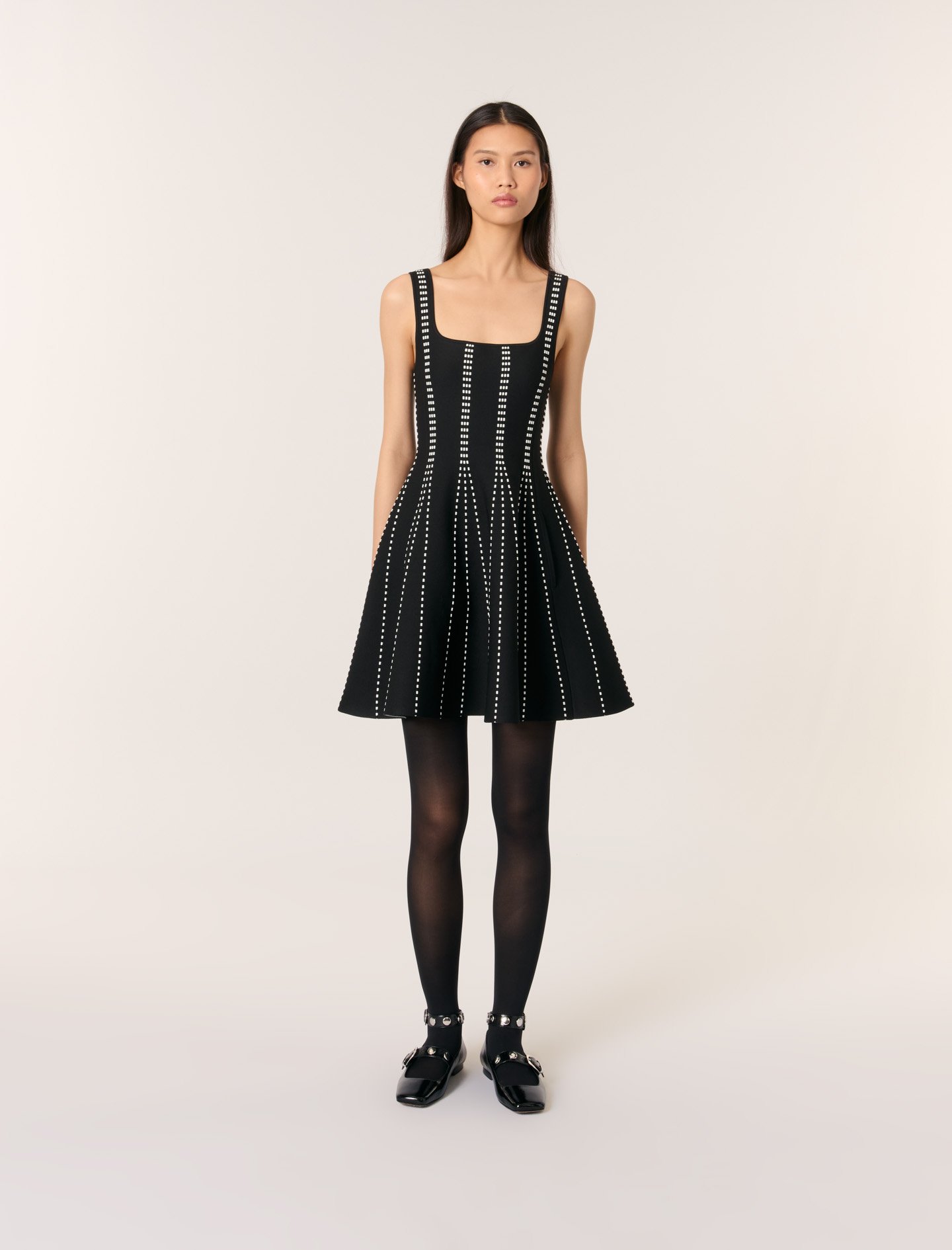Keyneck Jacquard Dress – L'AUBE BLANC