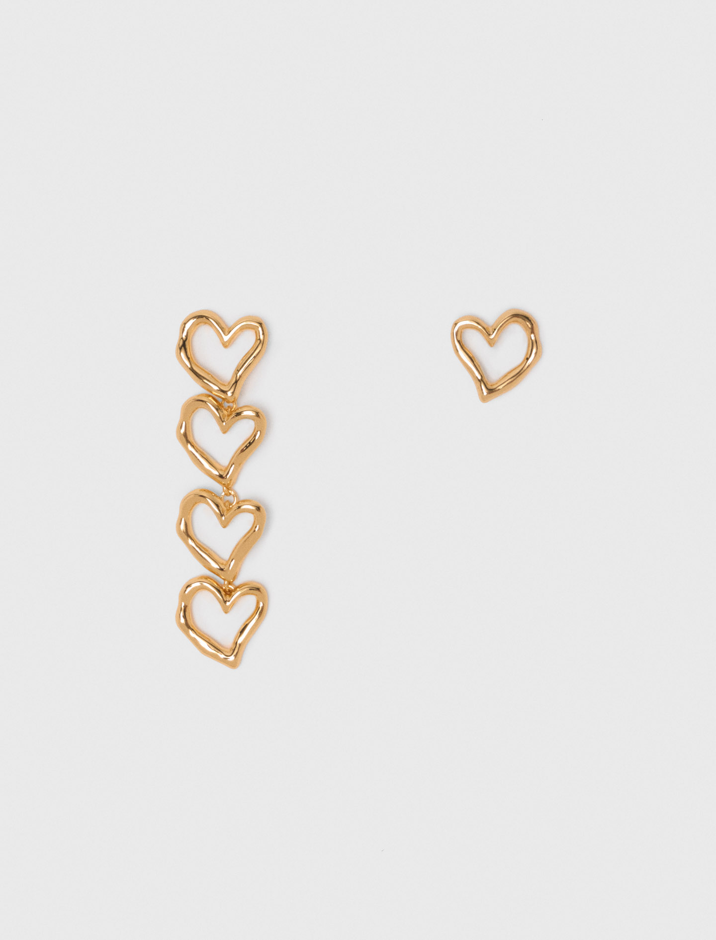 eRiNGo　0103 ♡ Asymmetric heart earrings Denim - Jeans for Women | Maje