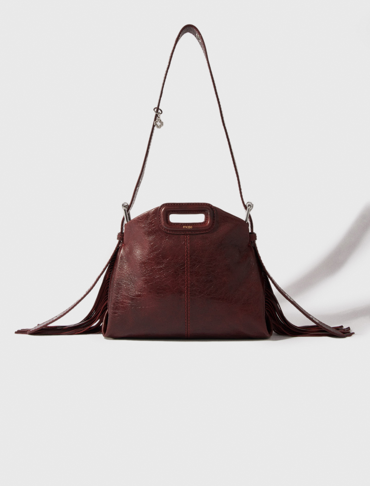 Crackled leather Miss M Mini bag Red for Women | Maje