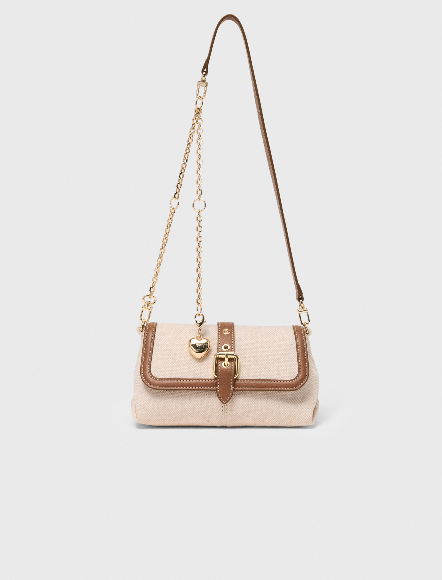 Mj23 Miss M walk canvas & leather mix Moka/White for Women | Maje